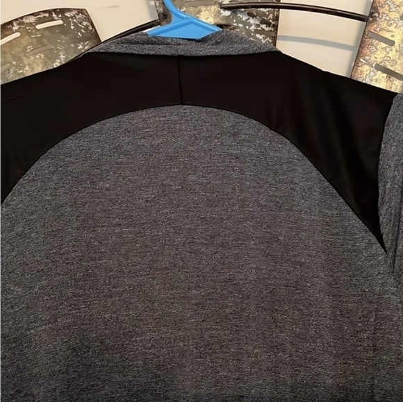 Apt 9 Grey Cardigan with Leather Shoulder Detail - Medium - Picture 3 of 14